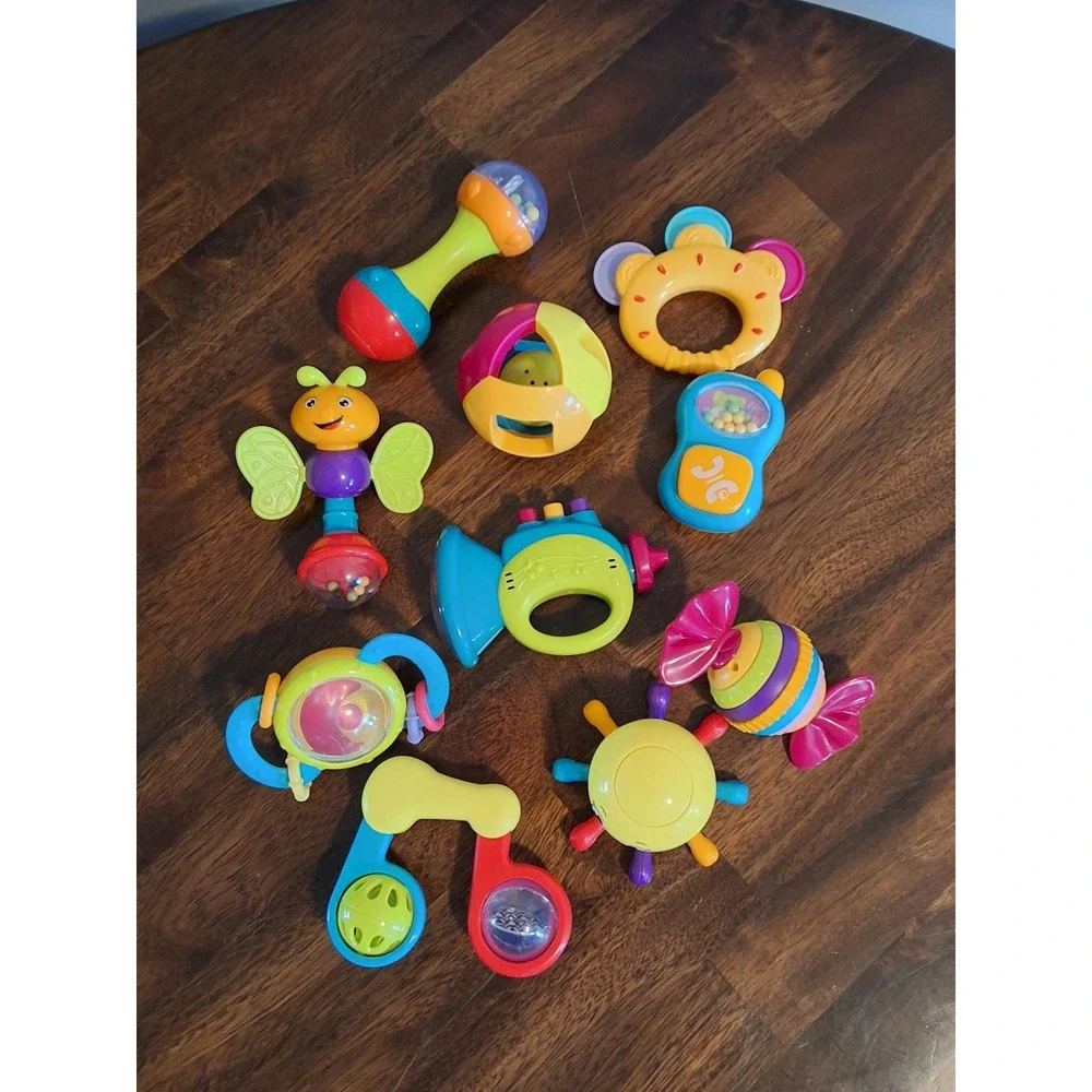 iPlay iLearn Baby Rattles 10pc Set Newborn Infant Sensory Toys BPA Free 10 Piece